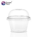 Food grade plastic packaging 120ml PET clear yogurt cup with dome lid