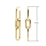 Gold Plated Silver Customized Logo Long Chain Drop Earrings For Women'S Shopping