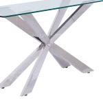 Qiancheng Glass Transparent Console Table Mirrored Chrome Stainless Steel Sofa