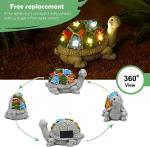 Succulent 7 LED Lights Solar Garden Outdoor Statues Turtle for Patio Balcony