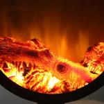 Wall Mounted Wood Burning Floating Fireplace Hanging Ceiling Round Design