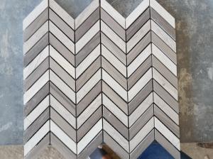 Wholesale White Arrows Marble Mosaic Tile For Hotel / Restaurant Bathroom Wall from china suppliers