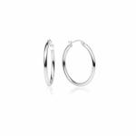 OEM ODM 925 Sterling Silver High Polished Round-Tube Click-Top Hoop Earrings For
