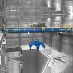 Orange 20 Tons Grab Double Girder Overhead Crane For Grab Material In Workshop