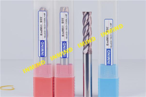 TiSiN Coating 2 Flute / 4 Flute CNC End Mill with 16 mm Diameter 65mm Cutting