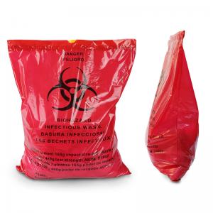 China 76.6cm*60.5cm LDPE HDPE Medical Waste Bags For Hospital Biohazard on sale