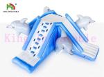 Commercial 0.9mm PVC Tarpaulin Inflatable Big Air Slide Dolphin Toy For Water