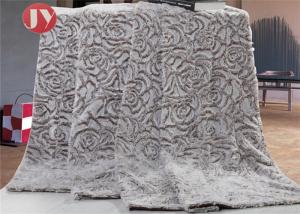 China 100% polyeste pv fur mink blanket flowers embossed Faux Fur Throw Blanket & Bedspread - Luxurious Over-sized on sale