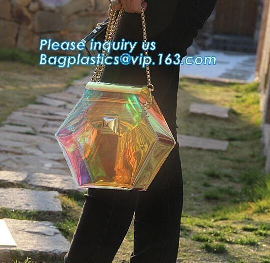 handbags pvc shoulder bag for ladies zipper waterproof pvc bag, transparent PVC