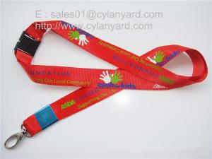 Wholesale Custom imprinted metal sheet crimped polyester lanyards with metal clip, from china suppliers