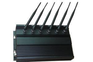 Wholesale High Power WIFI 2G / 3G Cell Phone Jammer with Cooling Fans , 6 Antenna from china suppliers