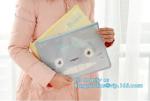 Eco-friendly plastic custom slider zipper PVC stationery bag, k slider zipper