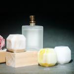 Odm Perfume Bottle Lid Round Square Artificial Stone Natural Marble Resin Bottle