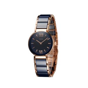 China Black Vogue Ceramic Woman's Wrist Watch Fashion Custom Logo Area on sale