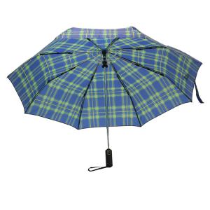 Wholesale Automatic Open Close Green Stripe Grid Umbrella Three Folding Umbrella For Men from china suppliers