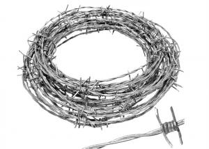 China Prison ISO Metal Barbed Wire Single / Double Strand Twist Hot Dip Galvanized on sale