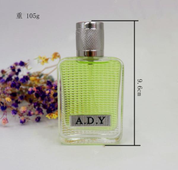 empty bottle of imported perfume recycled glass bottles black blue red pink