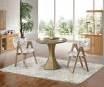 Round Restaurant Hotel Dining Table Set Custom Made With Nature Wood