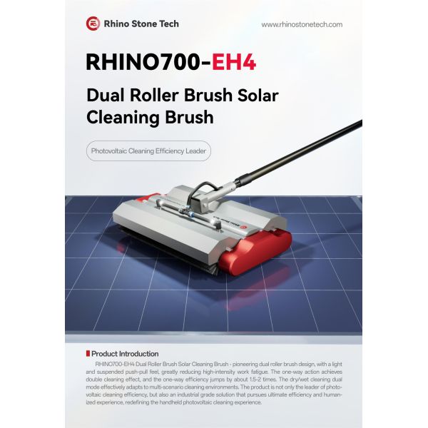 Handheld Mobile Dual Roller Solar Cleaning Brush PV Power System Maintenance Toolings