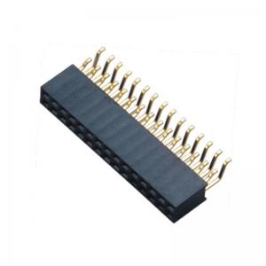 China SMT Type Y Type Female Header 2.54 Pitch PA9T Black Gold Flash on sale