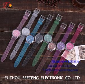 Wholesale Children's watch with PVC strap Multicolor color customized for promotion fashion watch twinkling bling strap/ DOAL from china suppliers