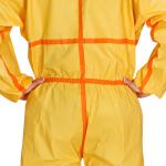 High Low PH Chemical Proof Suit PP PE Coated Type 3 Disposable Hooded Coverall