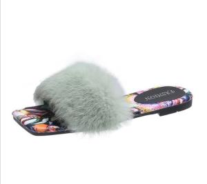 Wholesale Wholesale price real fur slipper New Design White Custom soft raccoon fur slipper outdoor slider sandals slides For lady from china suppliers