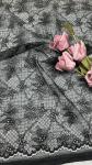 Black Embroidered Lace Fabric Hollow-up Floral Sequin Laser for Party Dresses