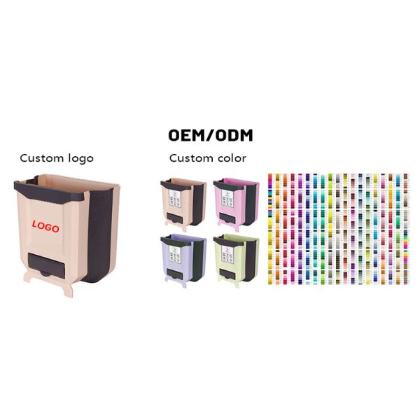 Folding Wall Mounted Home Plastic Dustbin Waste Bin Under Counter Cabinet Pull Out B Gallon Hanging Trash Can for Kitchen