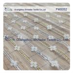 Light Silver Nylon Metallic Lace Fabric for garment