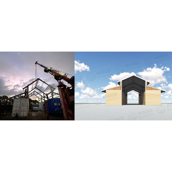 Steel Structure Light Workshop Building with Welding Cutting Bending Services