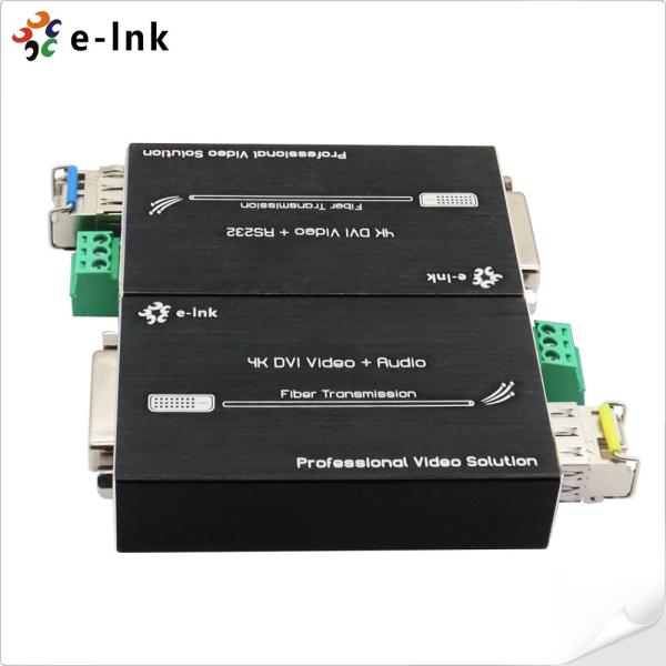 OEM Mini 4K 60HZ DVI Fiber Optic Extender With RS232 Data LC Connector Up To