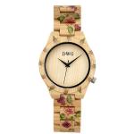 Lightweight Bamboo Wrist Watch Handmade Round Case Shape For Thanksgiving Day