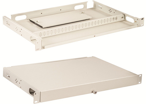 Fiber Optic Terminal Box / Fiber Termination Patch Panel Rack Mounted 1U 12 24 SC Ports