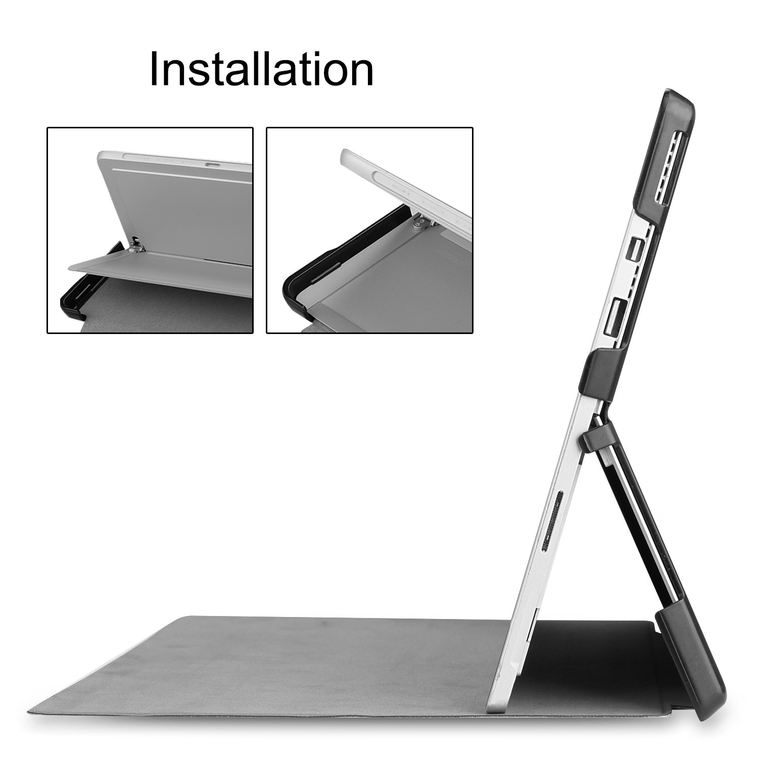 Microsoft Surface Pro 6 Case, Smart Slim Shell Stand Cover for Surface Pro 6 /5(Pro 2017)/Pro 4 Tablet