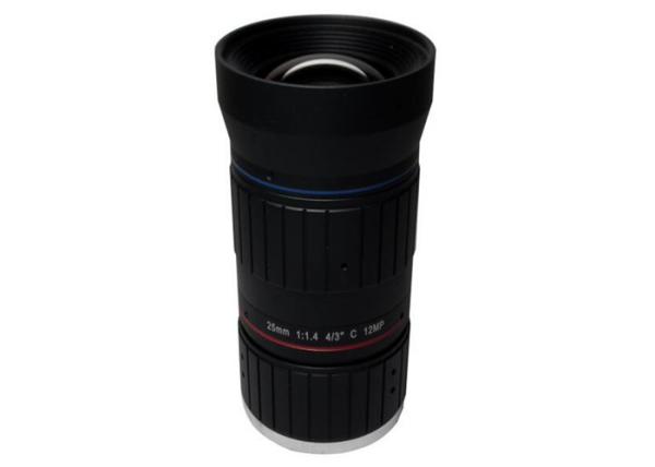 4/3" 25mm F1.4 12Megapixel C Mount Manual IRIS Low Distortion ITS Lens, 25mm