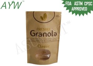 Wholesale Classic Coffee Beans Kraft Paper Food Packaging Pouches With Zipper Tear Notch from china suppliers