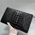 Knitted Designer Genuine Alligator Skin Men Woven Clutch Purse Authentic