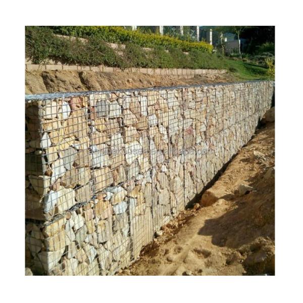 Square Hole Galvanized Gabion Baskets for Stone Cage Wire Mesh Fence at