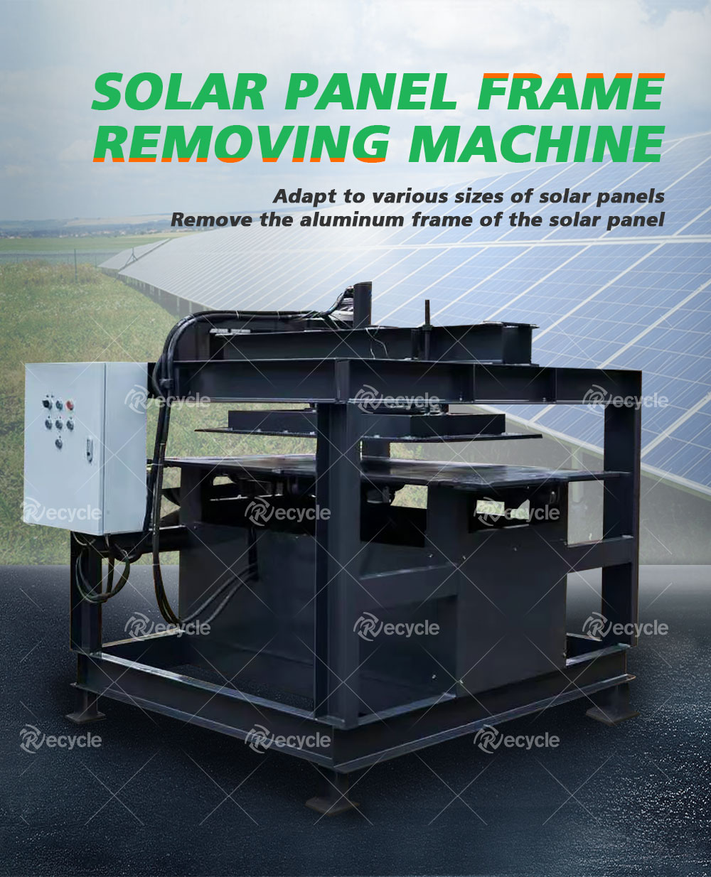 Bifacial Glass Solar Panel Removing Machine for 2000 KG Weight and Aluminum Frame