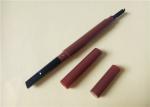 Double Head Taupe Eyebrow Pencil , Plastic Eyebrow Brush Pencil 142 * 11mm