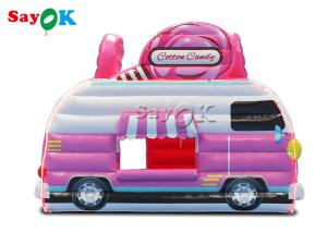 Wholesale Inflatable Work Tent 4.5x3x3.8m Pink Car Shape Inflatable Air Tent Candy Food Floss Booth For Outdoor from china suppliers