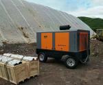 185cfm portable high capacity diesel engine driven screw air compressor for high
