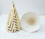 Recycled Festival Party Decorations Gold Foil Paper Cone Hats Custom Size