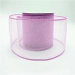 Light Purple / Yellow Wired Satin Edge Organza Ribbon Double Face Style