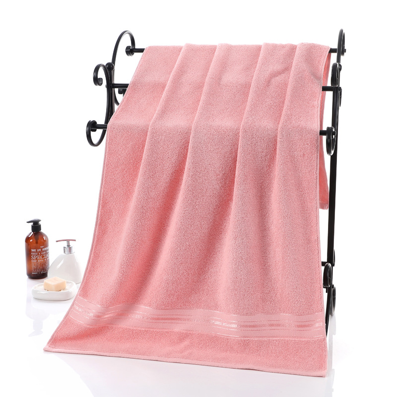 Solid Pure Cotton Beach Bath Towel Thickened Household Large Towel for Convenience
