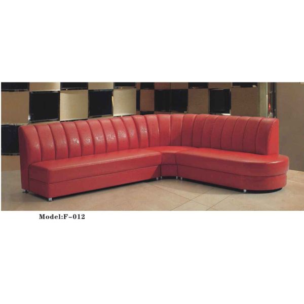 Cheap Price High Back Round Curved Corner Sofa Booth Seating Leather Restaurant Booth Sofa