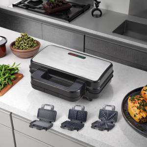 Wholesale 2-Slice Deep Fill Waffle Sandwich Maker Detachable BBQ Grill Non-Stick Coating For Kitchen Cooking Electric Grills Griddles from china suppliers