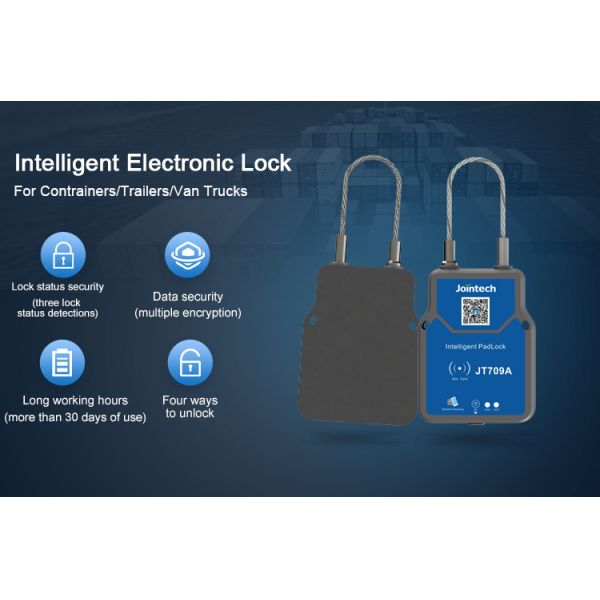 JT709A High-End Intelligent GPS Tracking Padlock with 4500mAh Battery and IP67 Waterproof for Container Cargo Security
