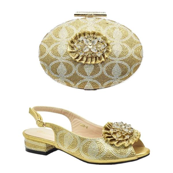 Autumn Fashion Women High Heels Sandals and Purses Bag Set with Many Color